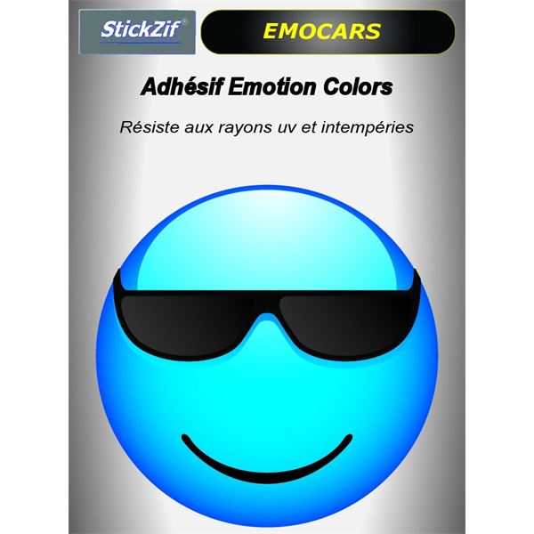 Sticker voiture EMOCARS colors version 4 bleu Sticker voiture EMOCARS colors version 4 bleu