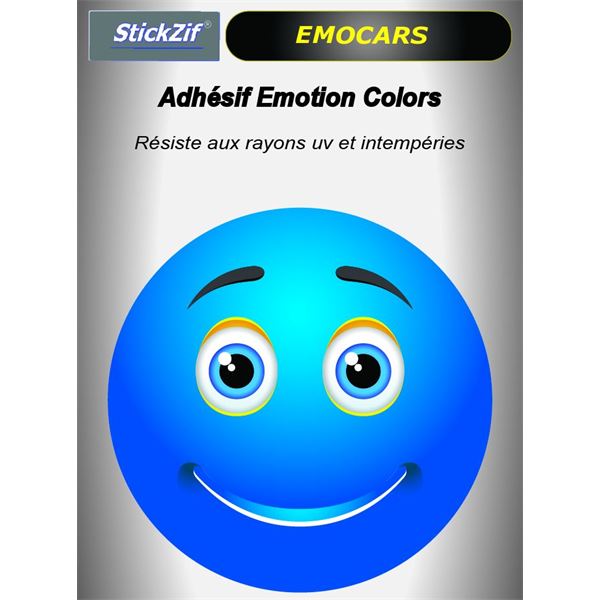 Sticker voiture EMOCARS colors version 6 bleu Sticker voiture EMOCARS colors version 6 bleu