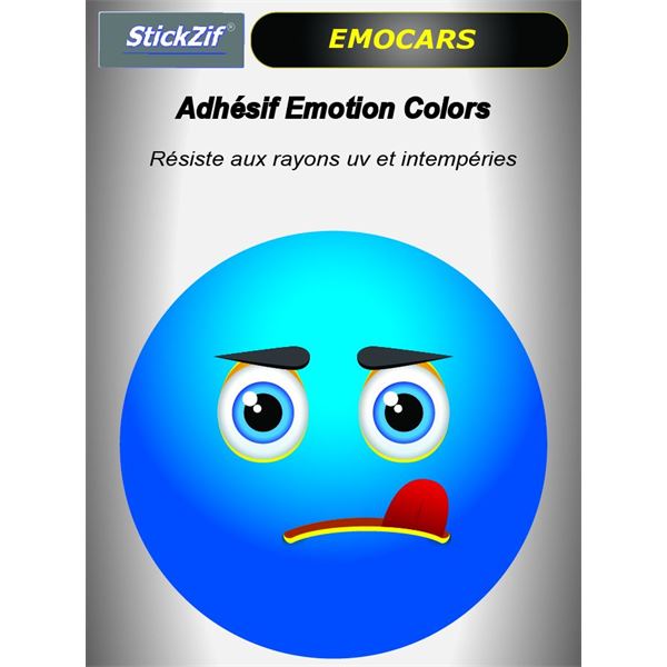Sticker voiture EMOCARS colors version 8 bleu Sticker voiture EMOCARS colors version 8 bleu