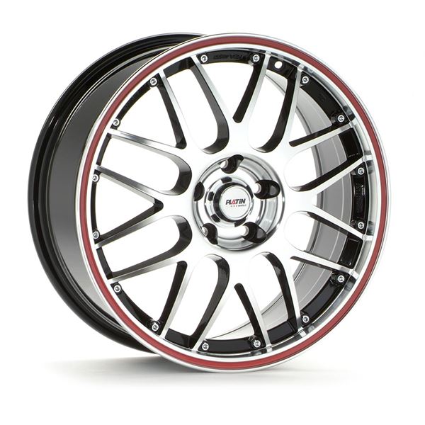 Jante PLATIN Pl61 Noir Poli Rouge 7,5x18 4x100ET45 Jante PLATIN Pl61 Noir Poli Rouge 7,5x18 4x100ET45