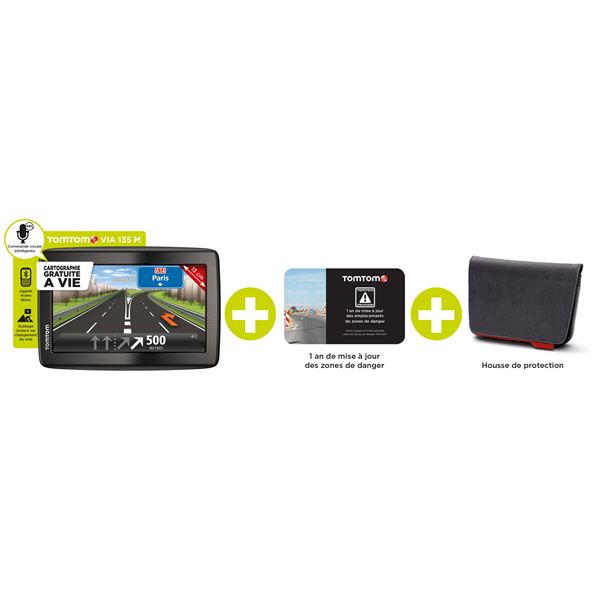 PACK GPS TOMTOM VIA 135 M EU 45 + Housse + ZD PACK GPS TOMTOM VIA 135 M EU 45 + Housse + ZD