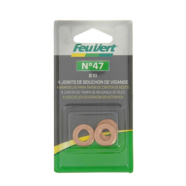 4 Joints de vidange cuivre 10 mm Feu Vert N°47 4 Joints de vidange cuivre 10 mm Feu Vert N°47