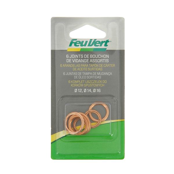 6 Joints de vidange CUFA 12-14-16 mm FEU-VERT 6 Joints de vidange CUFA 12-14-16 mm FEU-VERT