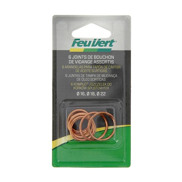 6 Joints de vidange CUFA 16-18-22 mm FEU-VERT 6 Joints de vidange CUFA 16-18-22 mm FEU-VERT