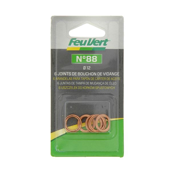 6 Joints de vidange KFC 12 mm Feu Vert N°88 6 Joints de vidange KFC 12 mm Feu Vert N°88