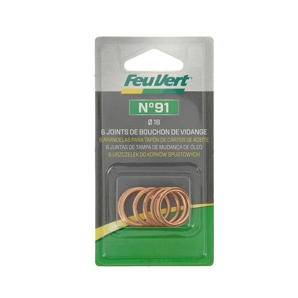 6 Joints de vidange KFC 18 mm Feu Vert N°91 6 Joints de vidange KFC 18 mm Feu Vert N°91