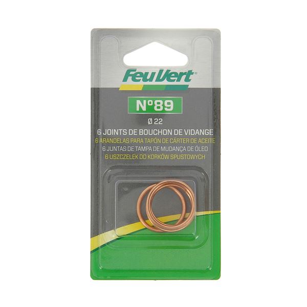 6 Joints de vidange KFC 22 mm Feu Vert N°89 6 Joints de vidange KFC 22 mm Feu Vert N°89