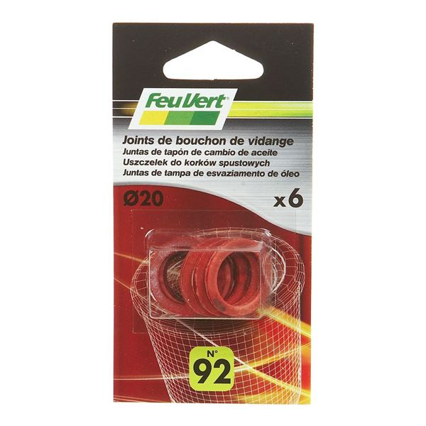 6 Joints de vidange Fib 20 mm Feu Vert N°92 6 Joints de vidange Fib 20 mm Feu Vert N°92