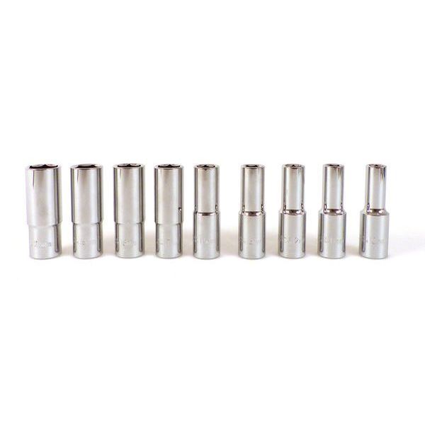 Jeu de 9 douilles longues hexagonales 10 à 21 1/2 pouce PRECISION STEEL Jeu de 9 douilles longues hexagonales 10 à 21 1/2 pouce PRECISION STEEL