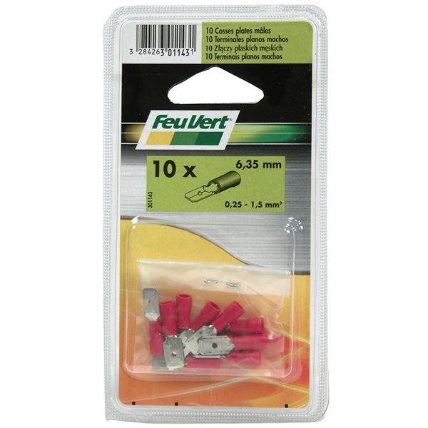 10 cosses plates mâle rouge FEU VERT 10 cosses plates mâle rouge FEU VERT