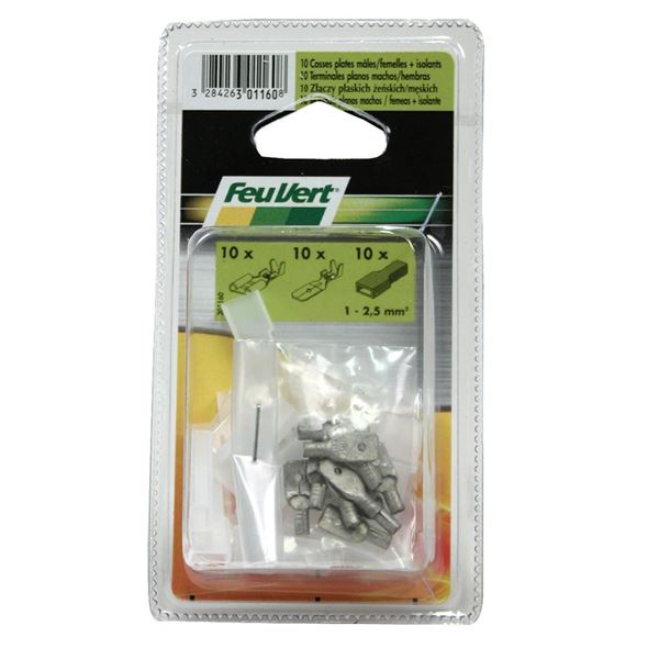 10 cosses plates mâle et femelle iso FEU VERT 10 cosses plates mâle et femelle iso FEU VERT