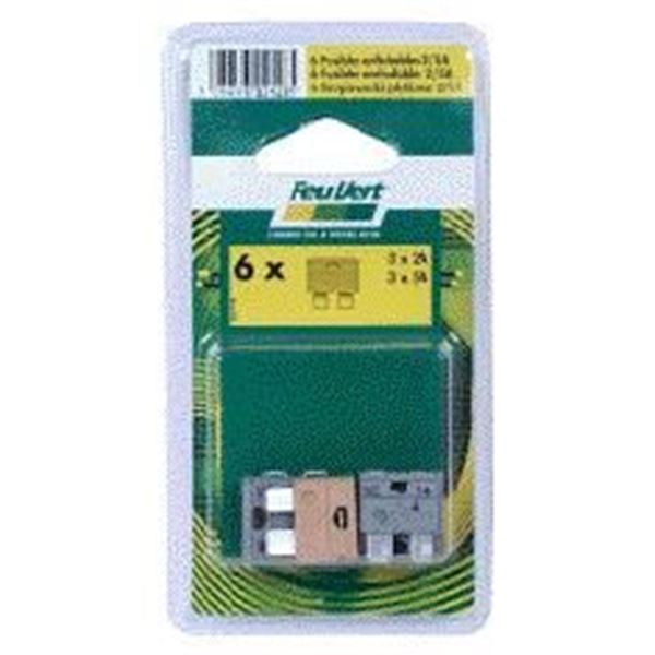 6 fusibles enfichables 2/5A FEU VERT 6 fusibles enfichables 2/5A FEU VERT