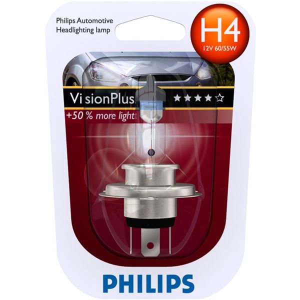 1 ampoule Philips H4 Vision Plus 1 ampoule Philips H4 Vision Plus