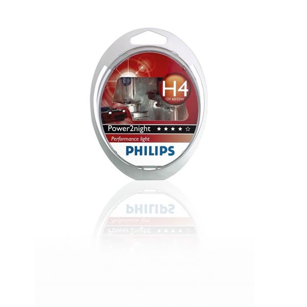 2 ampoules Power2Night Philips H4 2 ampoules Power2Night Philips H4