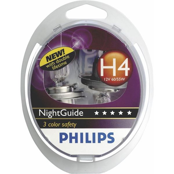 2 ampoules Philips H4 Night Guide 2 ampoules Philips H4 Night Guide
