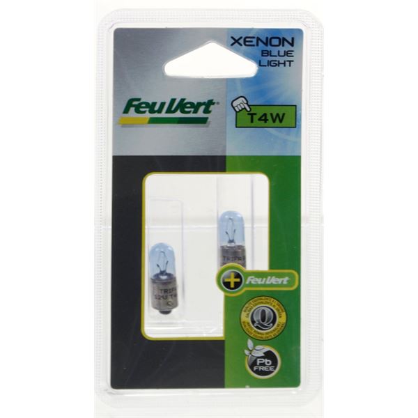 2 Ampoules Feu Vert effet Xénon T4W 2 Ampoules Feu Vert effet Xénon T4W