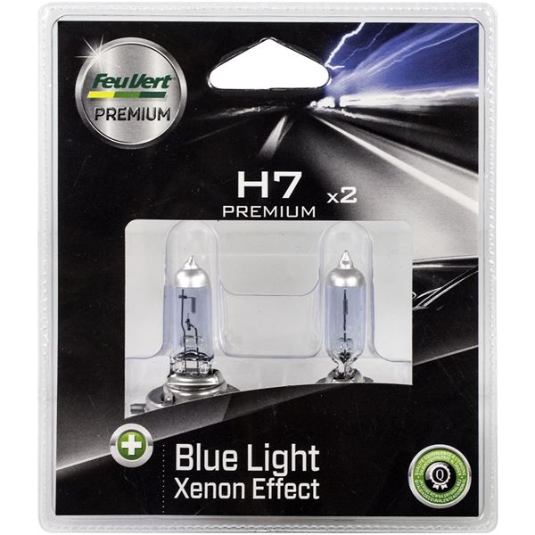 2 ampoules Feu Vert Premium effet Xenon H7 2 ampoules Feu Vert Premium effet Xenon H7