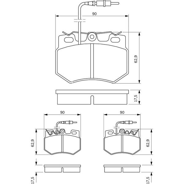 4 Plaquettes de frein avant Bosch BP187 4 Plaquettes de frein avant Bosch BP187