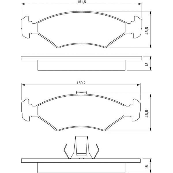 4 Plaquettes de frein avant Bosch BP231 4 Plaquettes de frein avant Bosch BP231