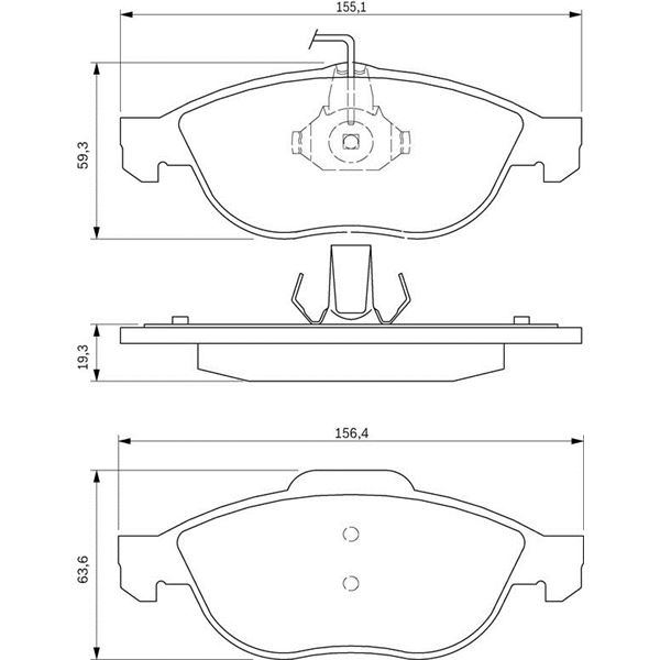 4 Plaquettes de frein avant Bosch BP266 4 Plaquettes de frein avant Bosch BP266