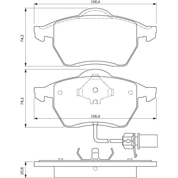 4 Plaquettes de frein avant Bosch BP352 4 Plaquettes de frein avant Bosch BP352