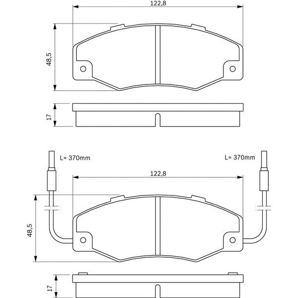 4 Plaquettes de frein avant Bosch BP522 4 Plaquettes de frein avant Bosch BP522