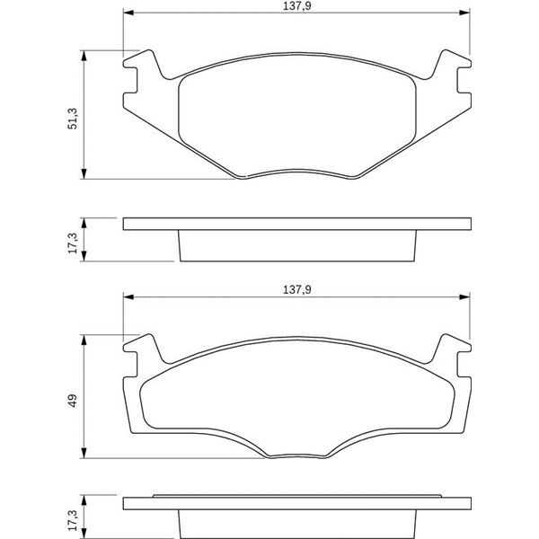 4 Plaquettes de frein avant Bosch BP567 4 Plaquettes de frein avant Bosch BP567