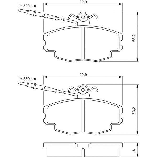 4 plaquettes de frein avant Bosch BP570 4 plaquettes de frein avant Bosch BP570