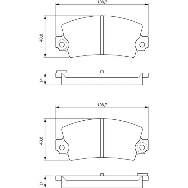 4 Plaquettes de frein arrière Bosch BP638 4 Plaquettes de frein arrière Bosch BP638