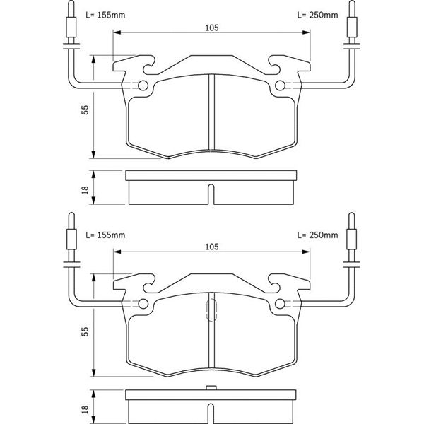 4 Plaquettes de frein avant Bosch BP683 4 Plaquettes de frein avant Bosch BP683