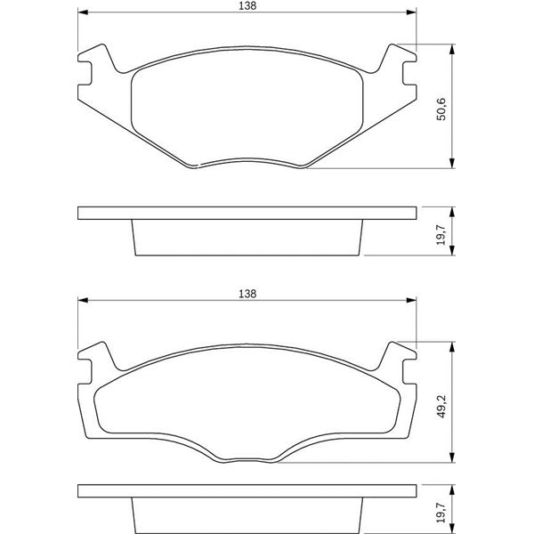 4 Plaquettes de frein avant Bosch BP735 4 Plaquettes de frein avant Bosch BP735