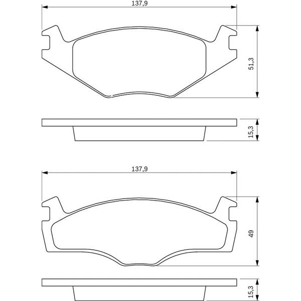4 Plaquettes de frein avant Bosch BP736 4 Plaquettes de frein avant Bosch BP736