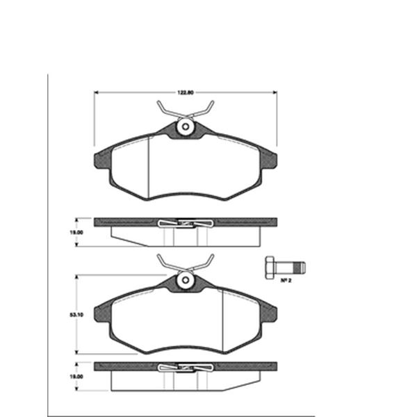 4 plaquettes de frein avant SBS 221950 4 plaquettes de frein avant SBS 221950