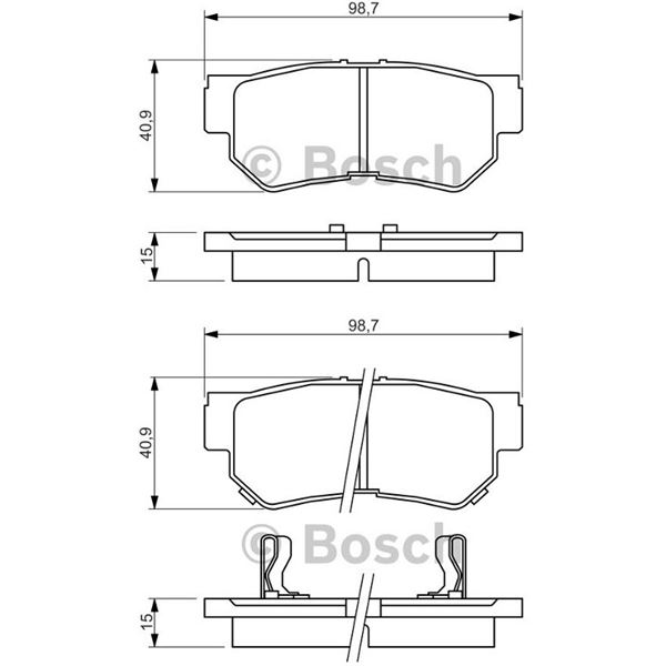 4 plaquettes de frein arrière Bosch BP1339 4 plaquettes de frein arrière Bosch BP1339