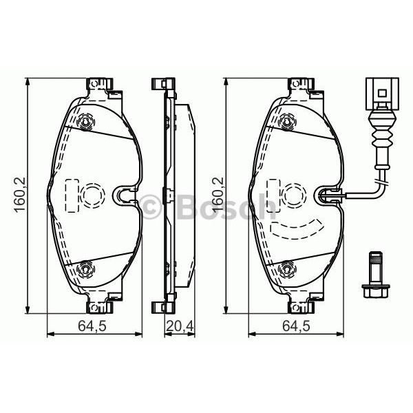 4 plaquettes de frein avant Bosch BP1505 4 plaquettes de frein avant Bosch BP1505
