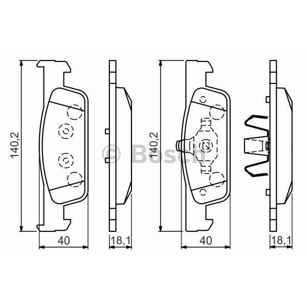 4 plaquettes de frein avant Bosch BP1506 4 plaquettes de frein avant Bosch BP1506