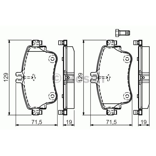 4 plaquettes de frein avant Bosch BP1508 4 plaquettes de frein avant Bosch BP1508