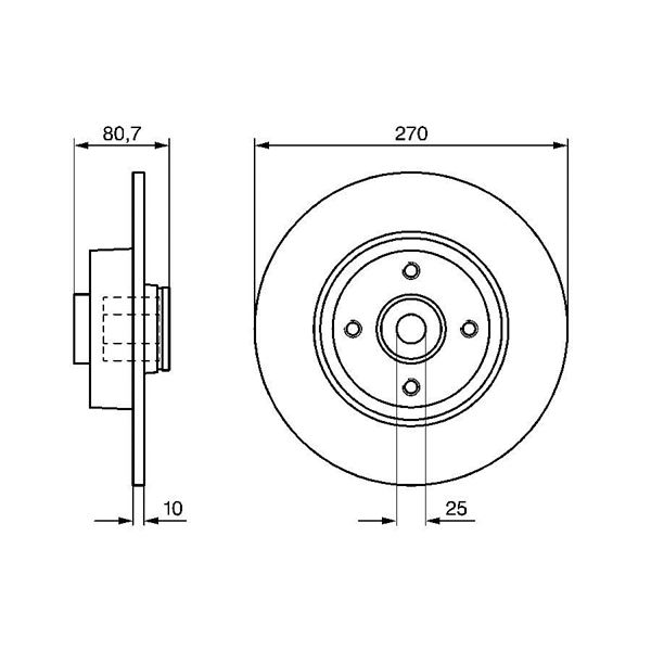 1 disque à roulement arrière Bosch BD1123 1 disque à roulement arrière Bosch BD1123