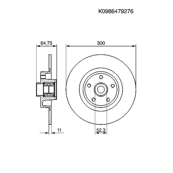 1 disque à roulement arrière Bosch BD1125 1 disque à roulement arrière Bosch BD1125