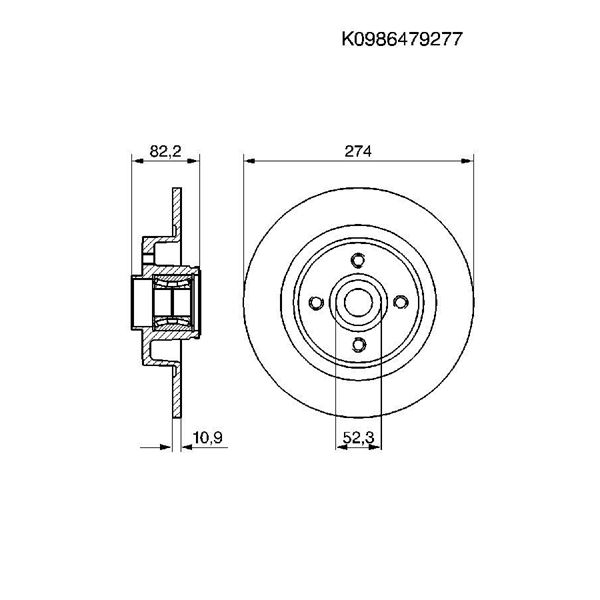 1 disque à roulement arrière Bosch BD1126 1 disque à roulement arrière Bosch BD1126