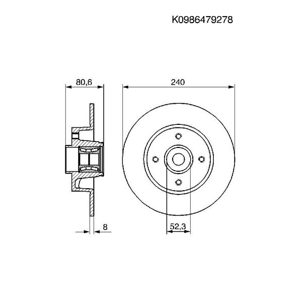 1 disque à roulement arrière Bosch BD1127 1 disque à roulement arrière Bosch BD1127