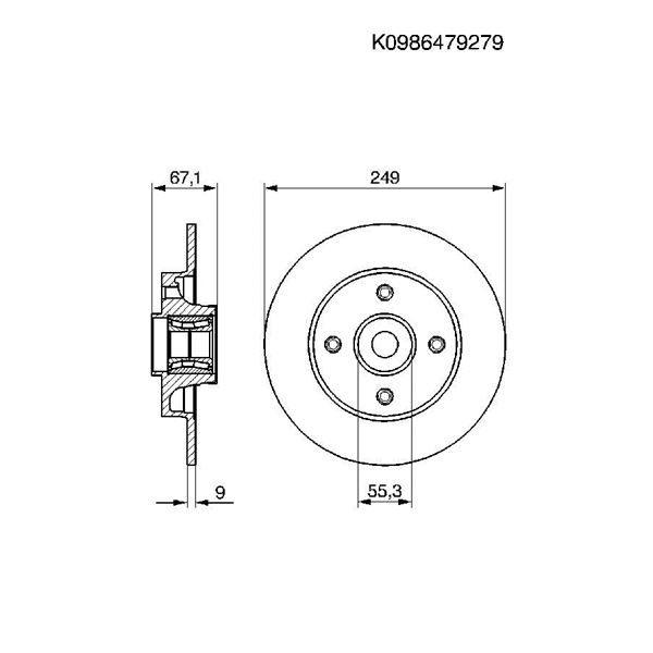 1 disque à roulement arrière Bosch BD1128 1 disque à roulement arrière Bosch BD1128