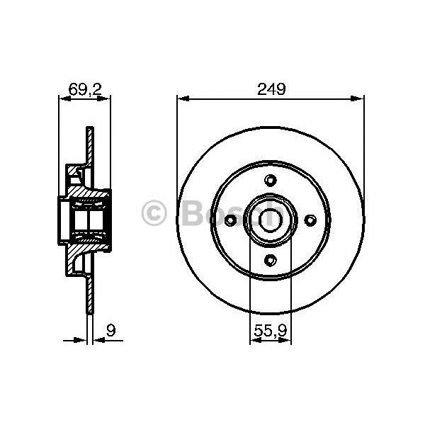 1 disque à roulement arrière Bosch BD1124 1 disque à roulement arrière Bosch BD1124