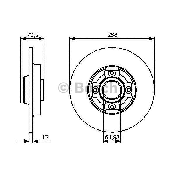 1 disque à roulement arrière Bosch BD1334 1 disque à roulement arrière Bosch BD1334