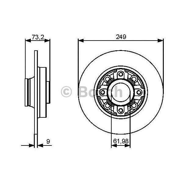 1 disque à roulement arrière Bosch BD1292 1 disque à roulement arrière Bosch BD1292