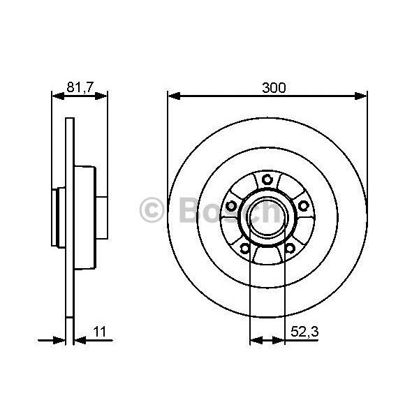 1 disque à roulement arrière Bosch BD1465 1 disque à roulement arrière Bosch BD1465