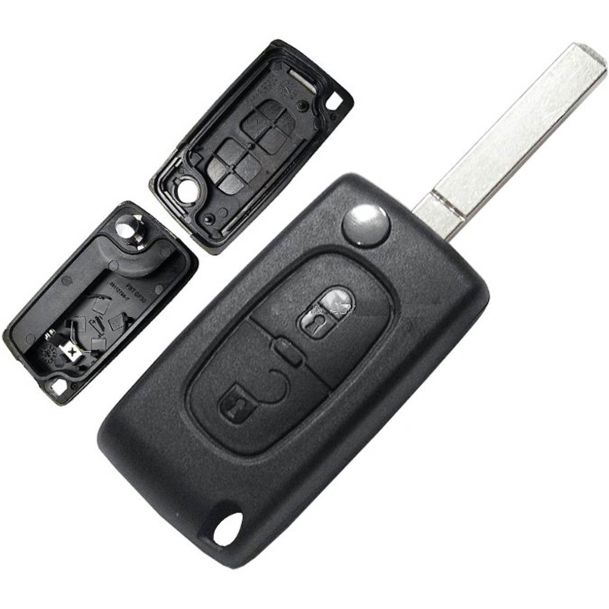 Coque de clé adaptable pour PSA, 107, 207, 307, 308, 407, C1 à C8 lame 7 mm