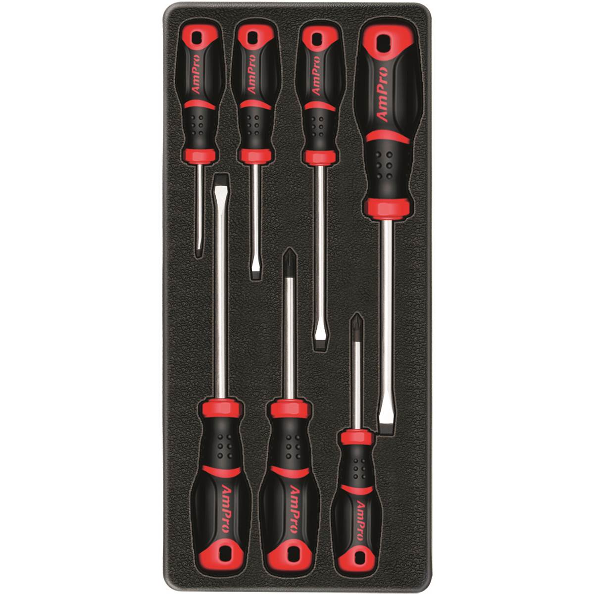 Servante d'atelier 7 tiroirs et 195 outils Z-COMP195AU AmPro