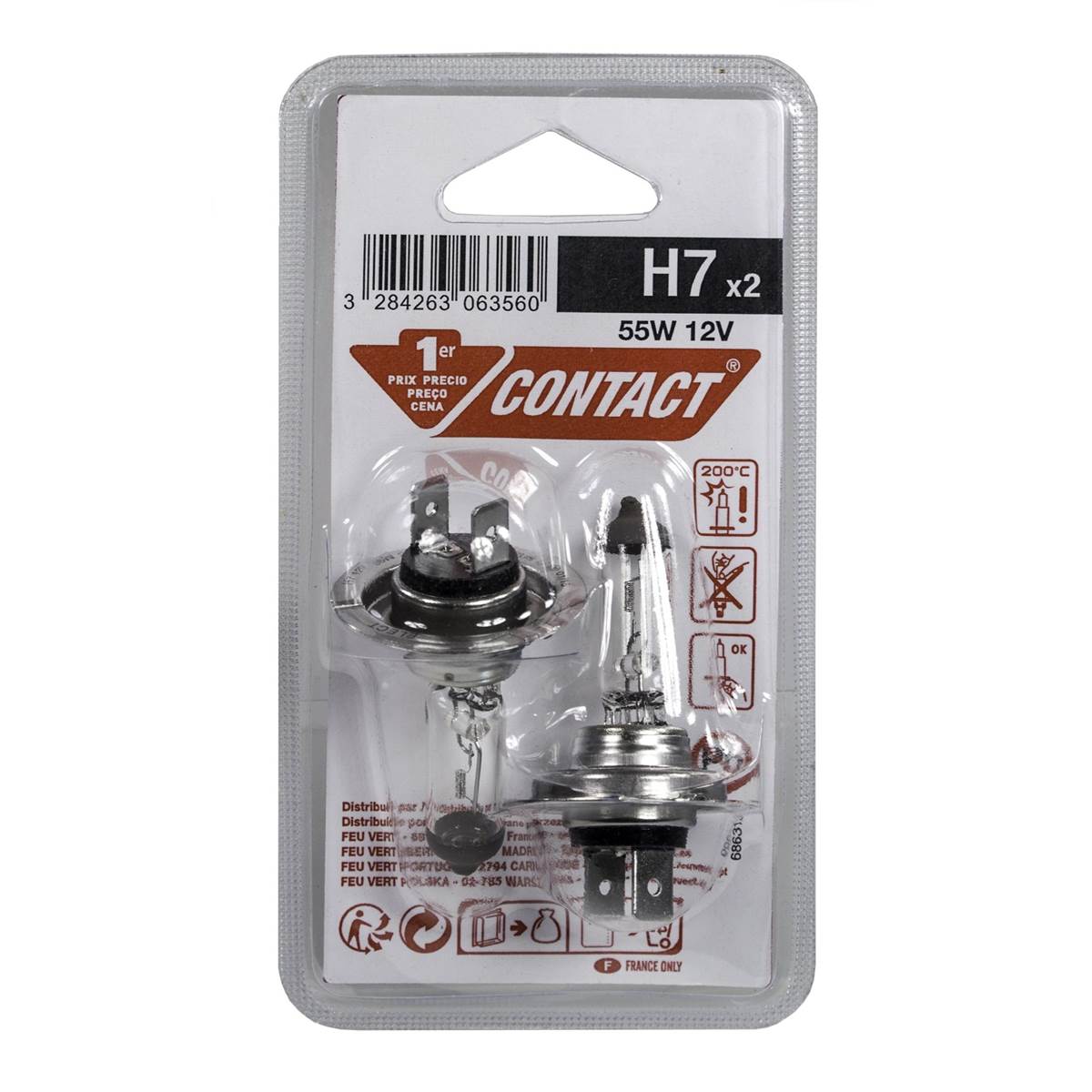 2 ampoules Contact 1er Prix H7