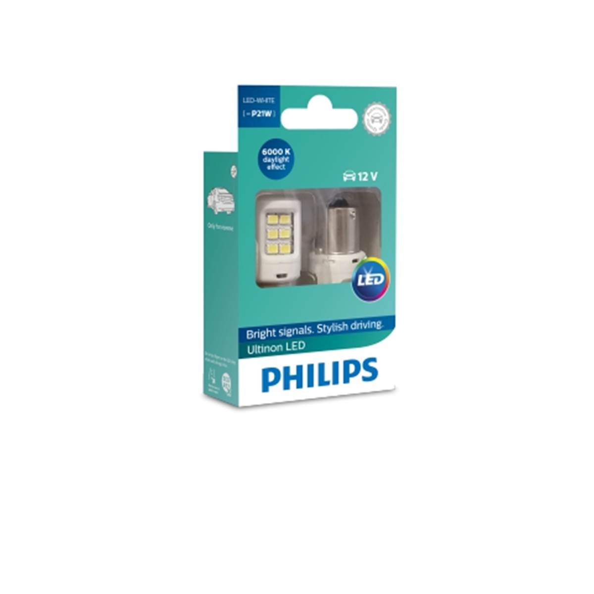 2 ampoules Philips premium LED P21W blanc